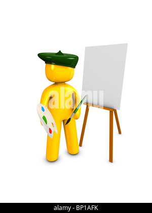 Immagine 3d, concettuale ritrattista Foto Stock