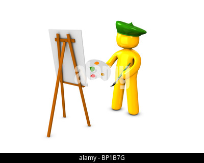 Immagine 3d, concettuale ritrattista Foto Stock