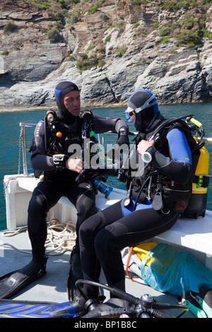 Scuba Diving in Costa Brava, Cap de Creus, Costa Brava, Spagna Foto Stock