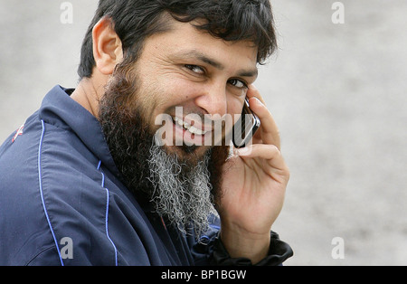 Ex Pakistan e Sussex cricketer Mushtaq Ahmed. Foto di James Boardman Foto Stock