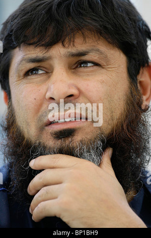 Ex Pakistan e Sussex cricketer Mushtaq Ahmed. Foto di James Boardman Foto Stock