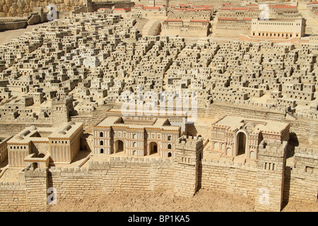 Israele, Gerusalemme, il modello di Gerusalemme nel secondo periodo del Tempio presso il Museo di Israele Foto Stock