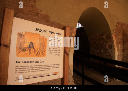 Israele, sud della pianura costiera, il Cananeo porta della città di Ashkelon Foto Stock