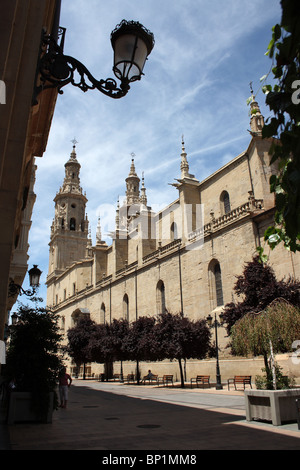 Logrono cattedrale la Iglesia de Santa Maria Redonda, La Rioja, Spagna sul Camino de Santiago, Cammino di Santiago Foto Stock