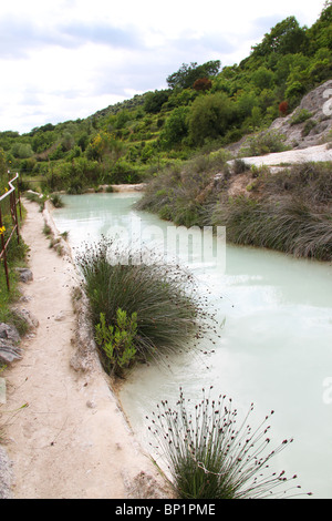 Stazione termale naturale, Bagno Vignoni, Val d'Orcia parco naturale, Toscana Foto Stock