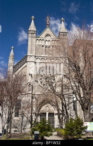 Rimanente della Cattedrale di terzi Saint-Jacques ora parte del padiglione Judith-Jasmin di UQAM, Università, Santa Caterina, Quartiere Latino Foto Stock