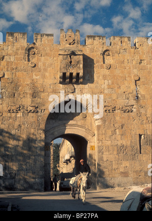 957. Gerusalemme, la Porta del Leone, ingresso orientale della città, fu costruito dal Sultano Solimano il Magnifico nel 1536 Foto Stock