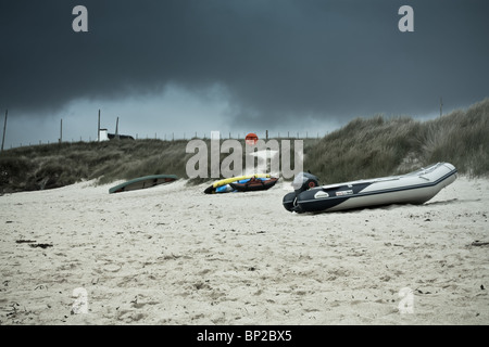 Spiaggia Clachtoll Assynt regione di Sutherland nel Nord Ovest Highlands Scozzesi. Foto Stock