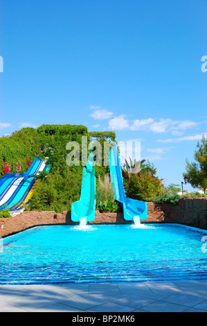 Parco acquatico presso l'hotel di lusso, Antalya, Turchia Foto Stock