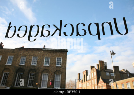 Non imballati un droghiere organici rispettosi dell'ambiente, utilizzando meno imballaggi, Amwell Street, Londra, Regno Unito. Foto:Jeff Gilbert Foto Stock