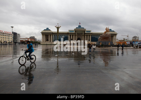 Un giorno di pioggia a Ulan Bator, Mongolia Foto Stock