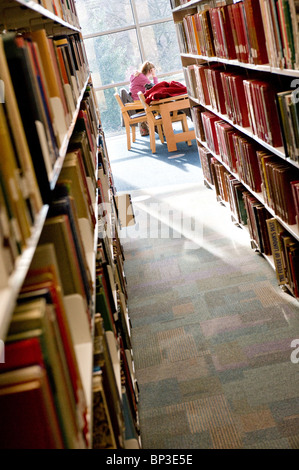 Gli studenti che studiano in una biblioteca universitaria Foto Stock