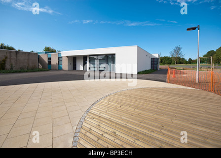 Cavalieri Enham infantili e Junior School esterni Veranda e ingresso di livello Foto Stock