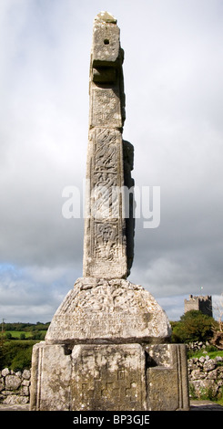 St Tola di alta croce, Dysert O'Dea, County Clare, Repubblica di Irlanda Foto Stock