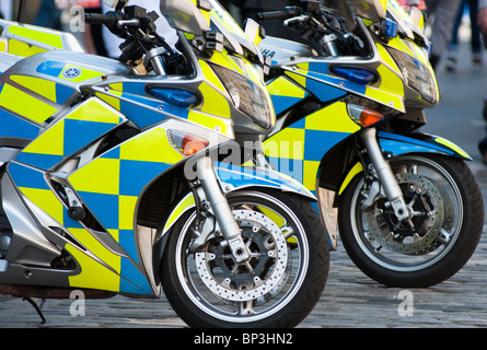 Police bike visto in Edimburgo, Scozia Foto Stock