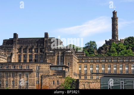 Calmont Hill, Edimburgo inclusi St. Andrew's House e Nelson's Monument Foto Stock