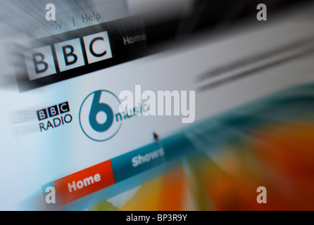 Una illustrazione della foto della BBC 6 Music Website o homepage Foto Stock