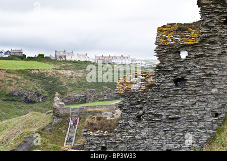 Dettaglio del castello di Tintagel in Cornovaglia, Regno Unito Foto Stock