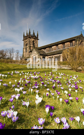 Crochi davanti a St Bartholomews Chiesa Parrocchiale, Wilmslow, Cheshire, Inghilterra, Regno Unito Foto Stock