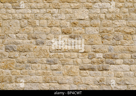 Muro di pietra, vicino. Foto Stock