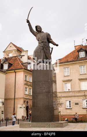 Monumento di Jan Kilinski su Krasinski Square, Varsavia Polonia. Foto Stock