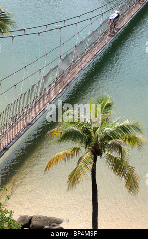 L'Isola di Sentosa, Singapore, ponte di sospensione Foto Stock