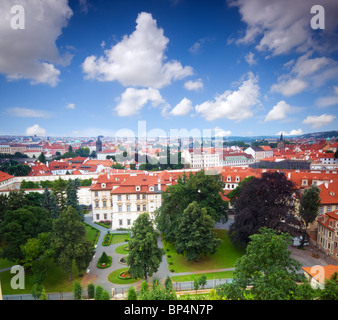 Prague city view, Repubblica Ceca. Vista da Hradcany Foto Stock