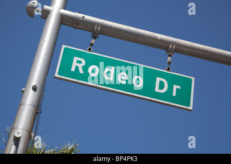 Rodeo Drive strada segno, Beverly Hills, Los Angeles, California, Stati Uniti d'America Foto Stock