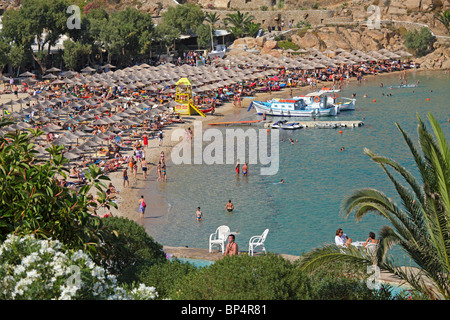 Super Paradise Beach, Mykonos Isola, Cicladi, ISOLE DELL' EGEO, Grecia Foto Stock