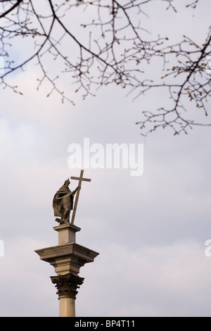 Zygmunt la colonna, Varsavia Polonia. Si trova in Piazza Castello, all'ingresso della Città Vecchia. Foto Stock