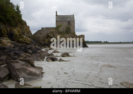 Chapelle Saint-Aubert du Mont-Saint-Michel, Normandia, Francia. Foto Stock