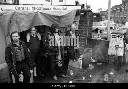 Inverno di malcontento, Londra. Middlesex Hospital centrale. Picket Line ufficiale COHSE. Londra Inghilterra anni '1979 1970 Regno Unito HOMER SYKES Foto Stock