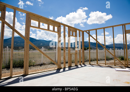 Costruzione di un artigiano stile casa residenziale in Colorado, STATI UNITI D'AMERICA Foto Stock