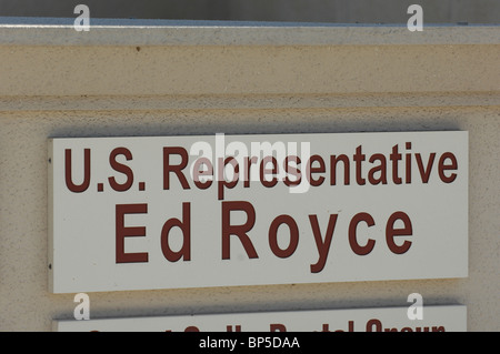 Gli uffici del rappresentante statunitense ed Royce in arancione in California Foto Stock