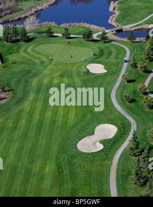 Vista aerea sopra la Rooster eseguire il Campo da golf Petaluma California Foto Stock