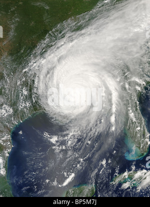 Uragano Katrina rendendo approdo sulla costa del Golfo membri Stati Uniti d'America Agosto 29 2005 Foto Stock