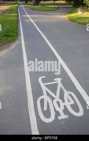 Pista ciclabile tracciata in Hyde Park di Londra, Inghilterra. Foto Stock