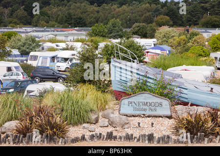 Un campo di vacanze a Wells accanto al mare, Norfolk, Regno Unito. Foto Stock