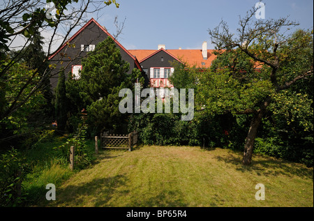 Gartenstadt Falkenberg, Falkenberg Città Giardino, casella di inchiostro colonia, Sito Patrimonio Mondiale dell'UNESCO. Berlino Treptow, Germania, Europa. Foto Stock