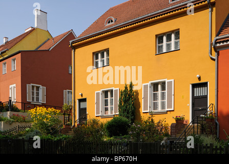 Gartenstadt Falkenberg, Falkenberg Città Giardino, casella di inchiostro colonia, Sito Patrimonio Mondiale dell'UNESCO. Berlino Treptow, Germania, Europa. Foto Stock