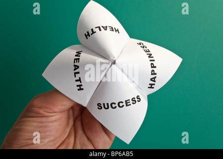 Carta Fortune Teller,concetto di equilibrio Foto Stock