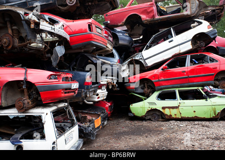 Interruttore auto's yard in Svezia Foto Stock