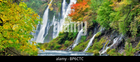 Burney scende con l'Autunno a colori. McArthur-Burney cade Memorial State Park. California Foto Stock