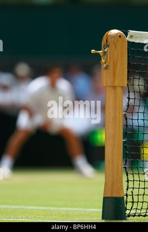 Dettaglio di rete sul Centre Court di Wimbledon Foto Stock