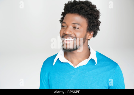 Close-up di un uomo sorridente Foto Stock