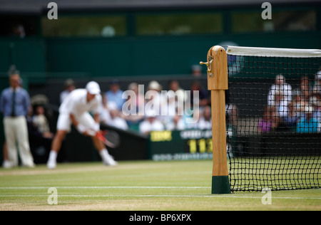 Dettaglio di rete sul Centre Court di Wimbledon Foto Stock