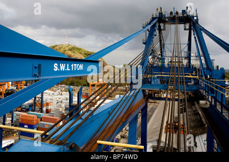 Vista aerea sopra gru porta Balboa Panama City Foto Stock