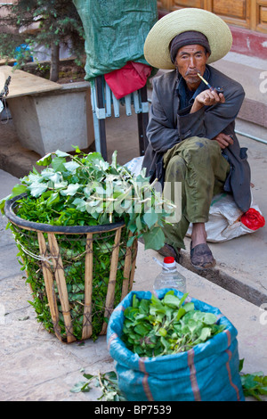 Giorno di Mercato nel Villaggio di Shaxi, nella provincia dello Yunnan in Cina Foto Stock