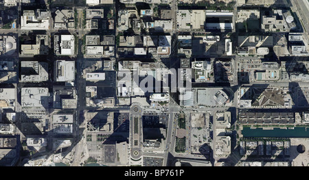 Mappa aerea vista al di sopra del centro di Chicago in Illinois Foto Stock