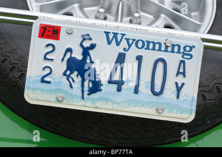 Wyoming numero di targa Foto Stock
